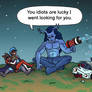 Kake rescues Orbis and Kookie.