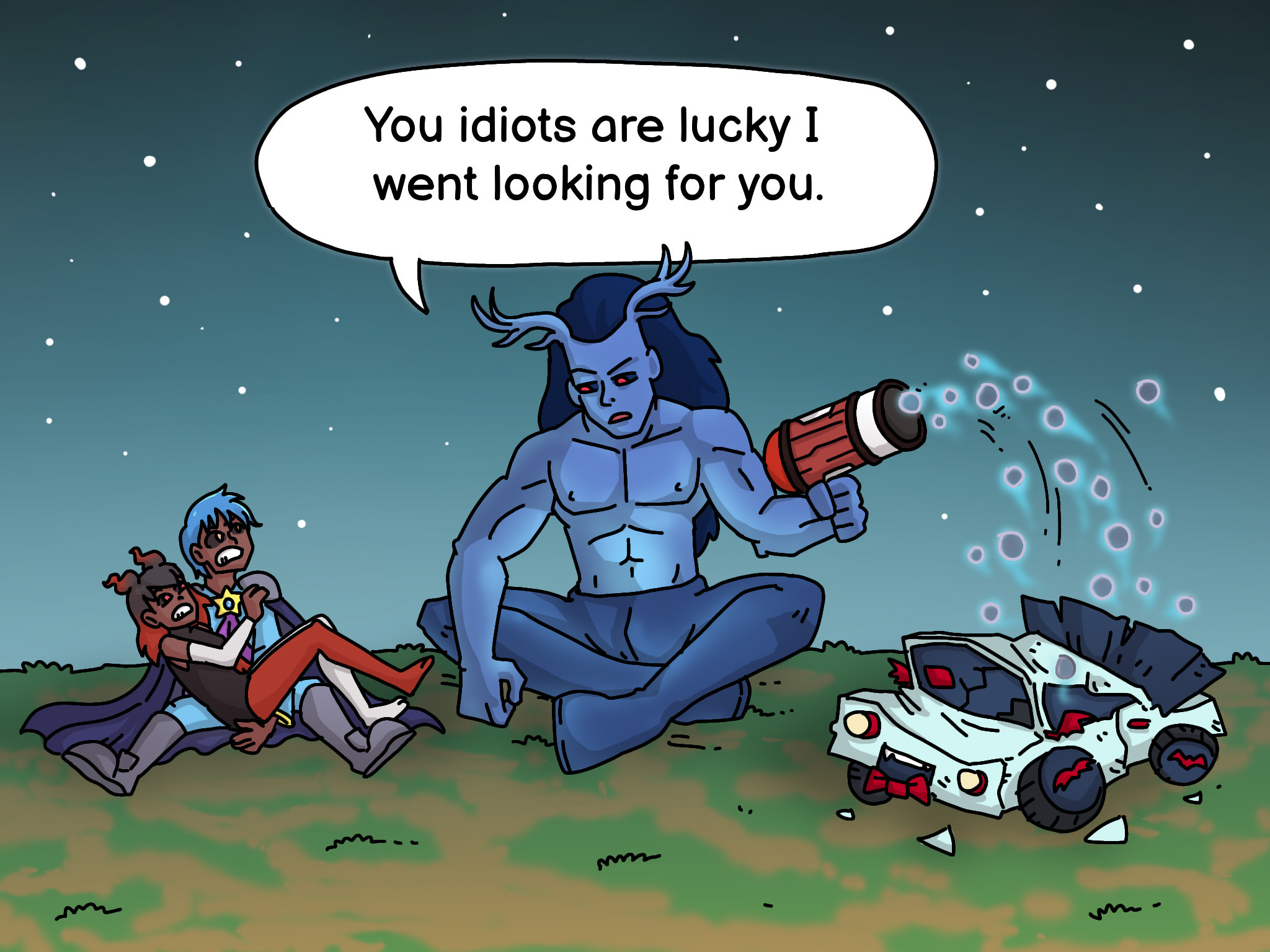 Kake rescues Orbis and Kookie.