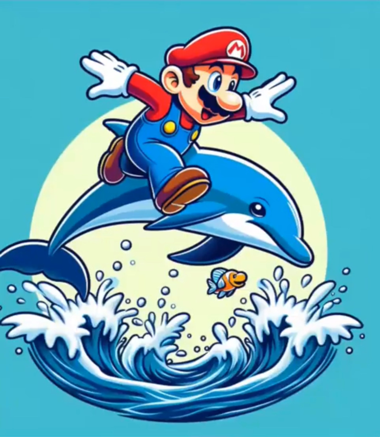 Mario Jumping A Dolphin