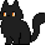 Black Cat with Orange Eyes Pixel Art Pagedoll GIF