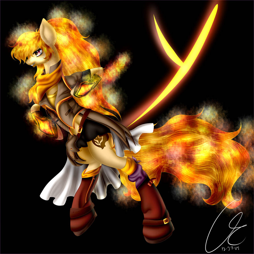 Yellow Beauty Burns Gold (RWBY Series) by Crazyaniknowit on DeviantArt