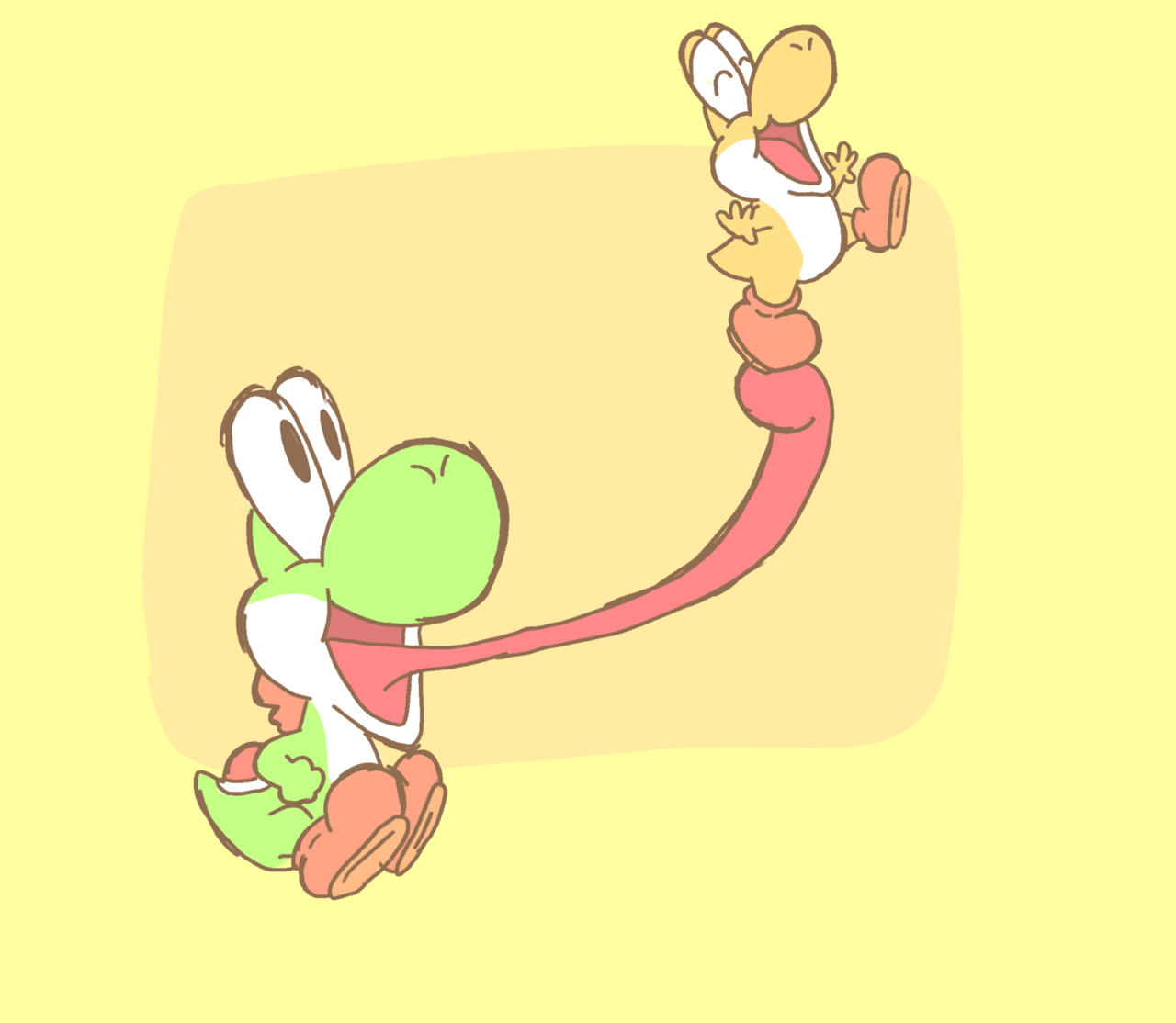 Yoshi Playing With Little Yoshi by ToonDreamer on DeviantArt