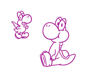 Yoshi And Flying Baby Yoshi