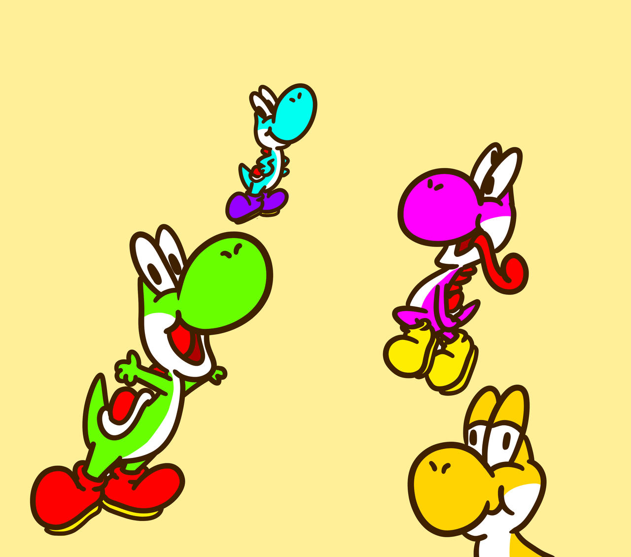 those are Yoshis by ToonDreamer on DeviantArt