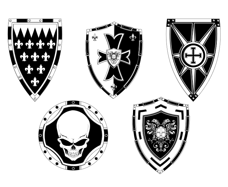 Detailed Free Vector Shields by artamp on DeviantArt
