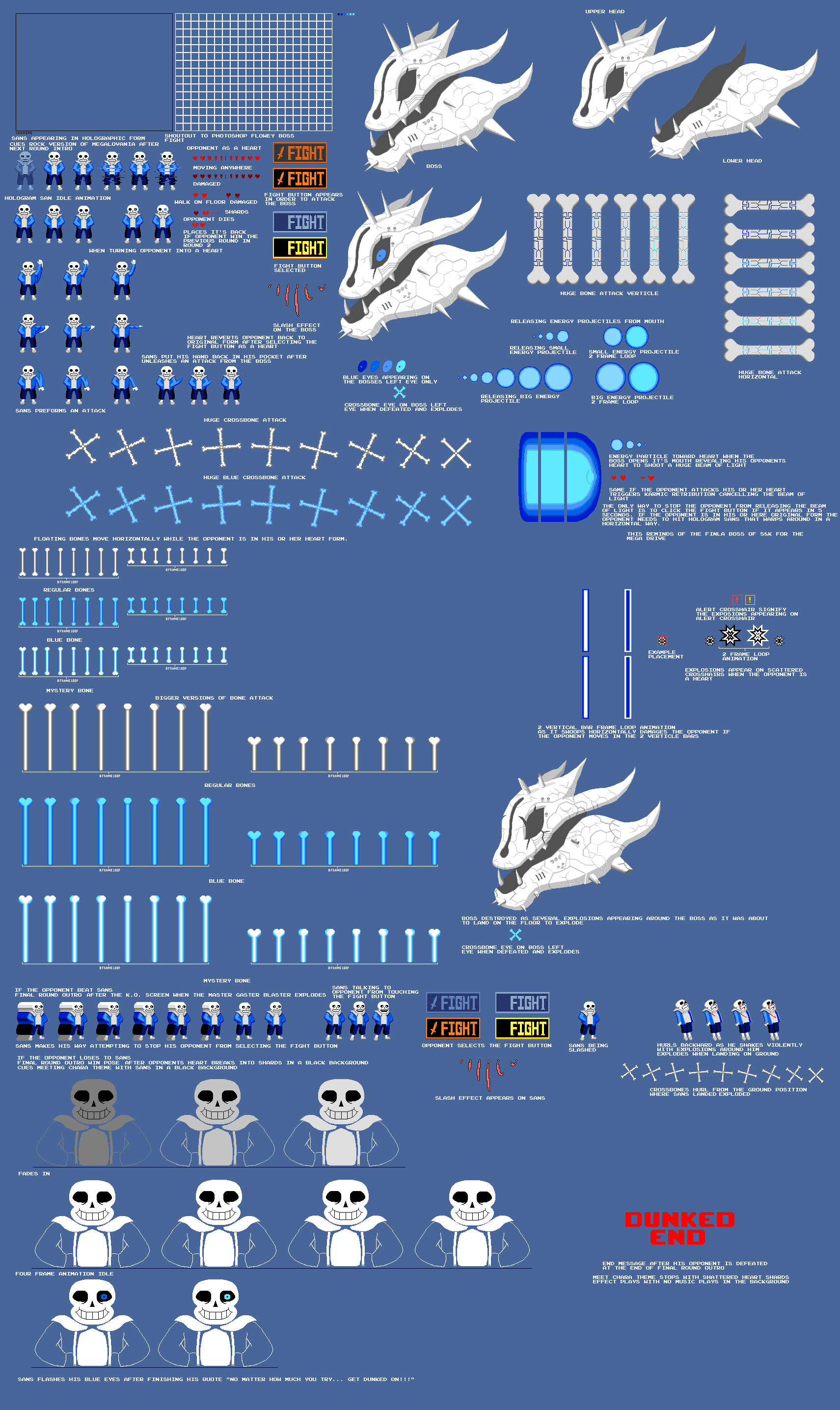 Sans boss sprite sheet second phase