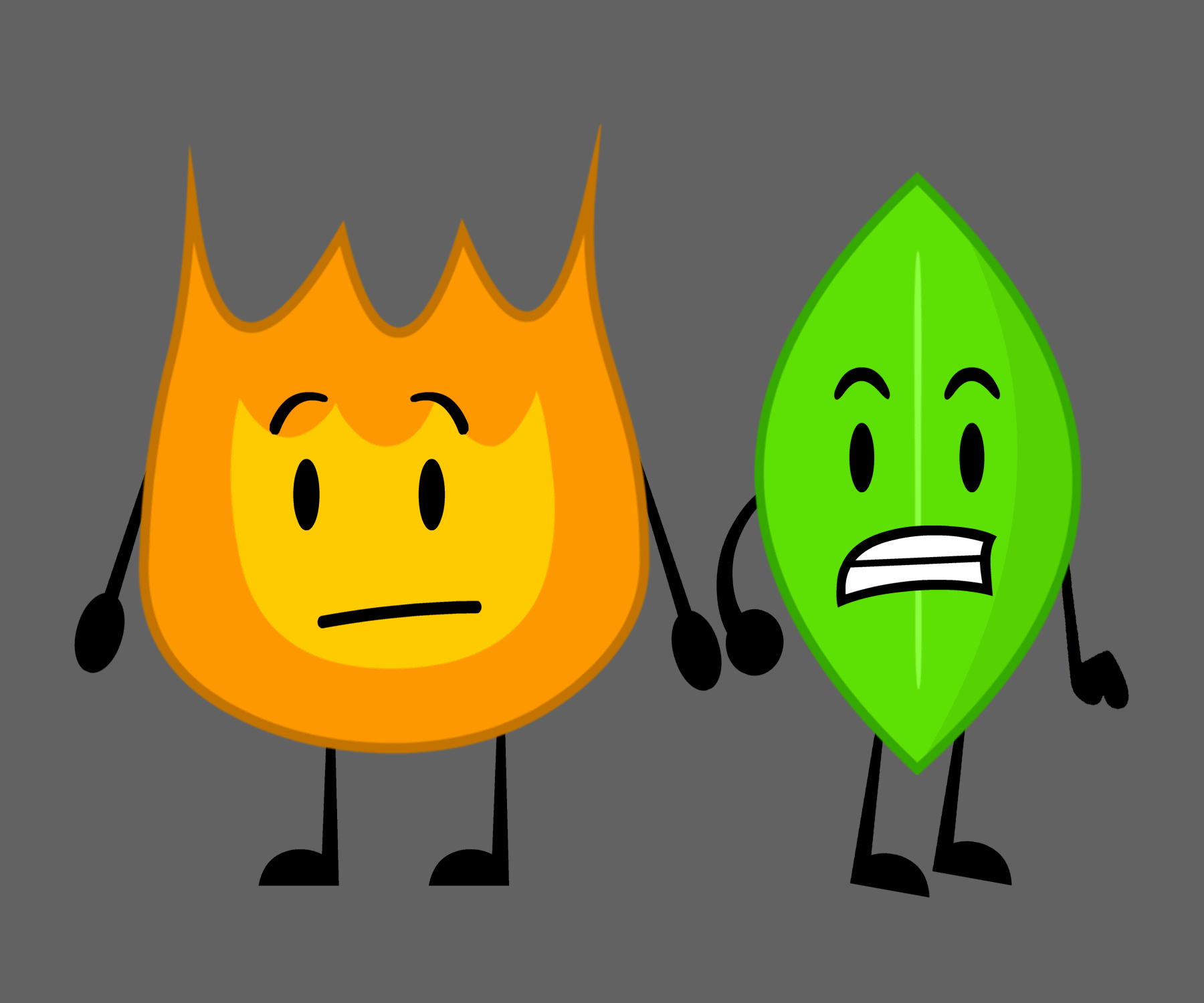 Bfb Leafy and Firey. 