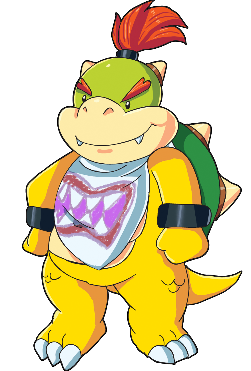 Bowser Jr but he's drawn in Illustator