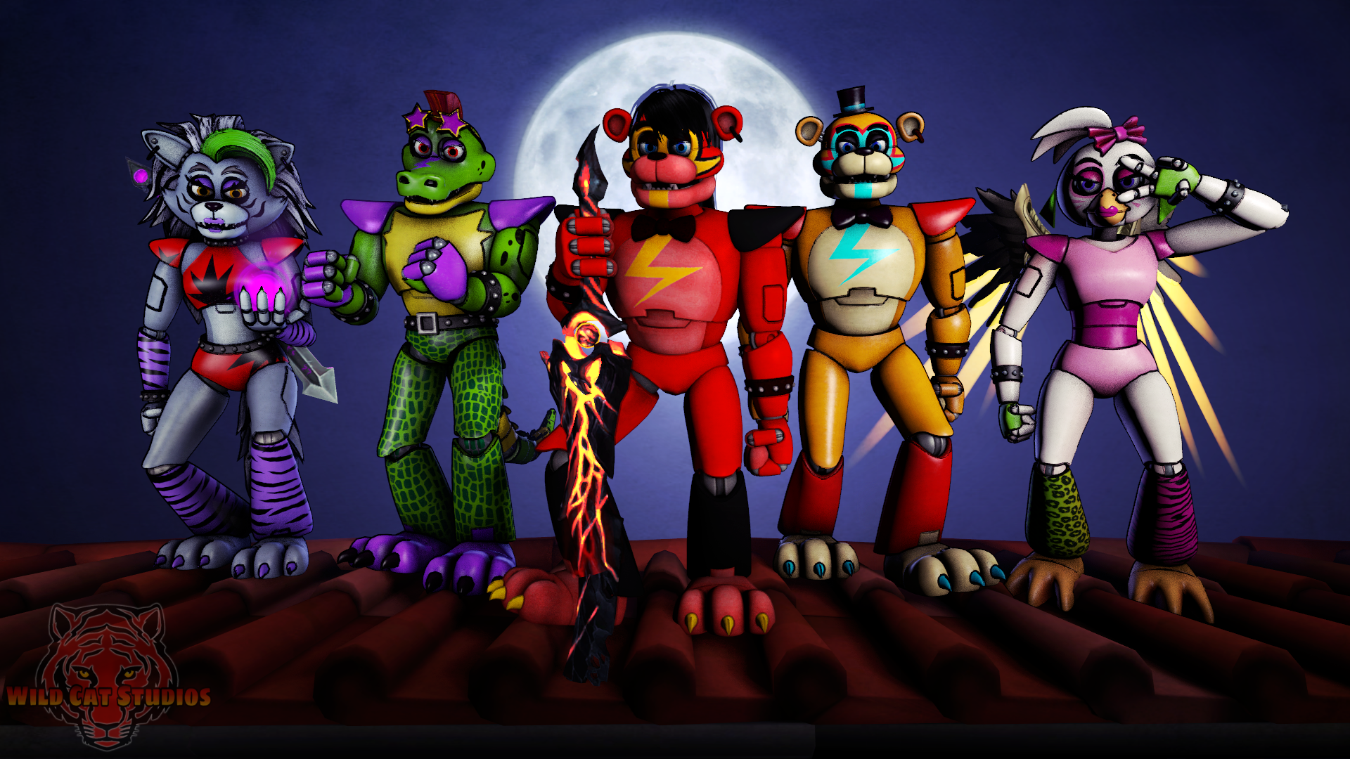 FNAF SB Glamrock Animatronics Wallpaper V2 by mauricio2006 on DeviantArt