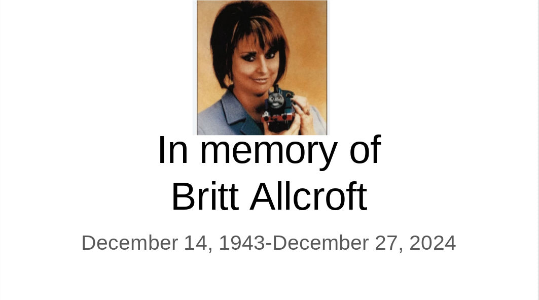 R.I.P. Britt Allcroft by LBK-Productions on DeviantArt
