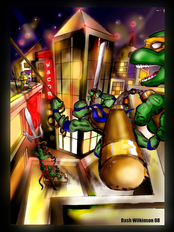 Tmnt Funworks TMNT having fun in the city by thepinkwerewolf on DeviantArt