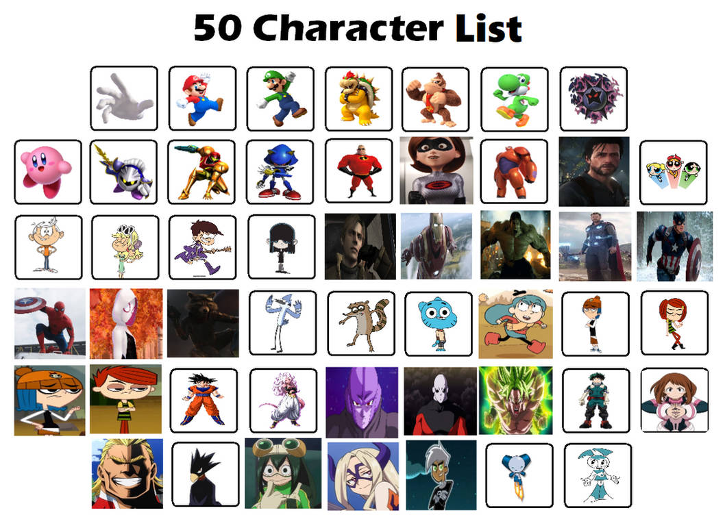 My 50 Favorite Characters List by Mrcarlos10000x on DeviantArt