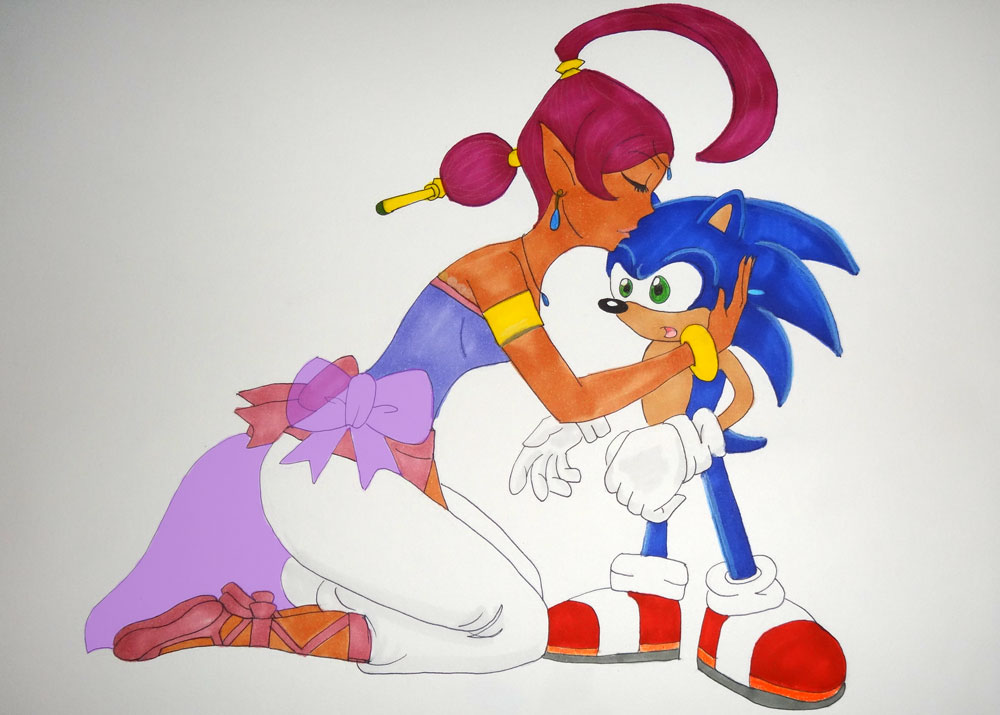 request Shahra kissing Sonic