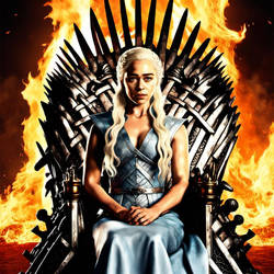 Daenerys Targaryen sat on the Iron Throne
