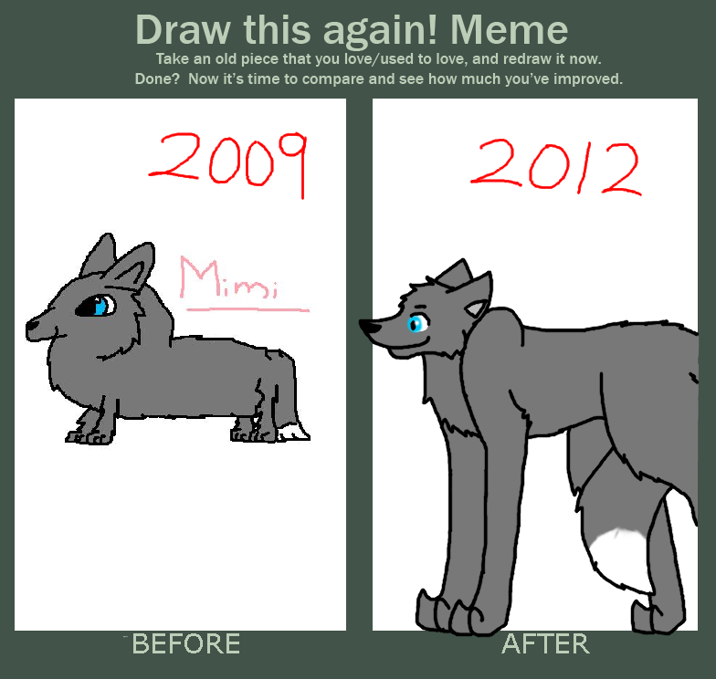 Draw This Again Meme - Mimi the Grey Wolf