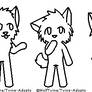 MS Paint - Chibi Wolves Lineart