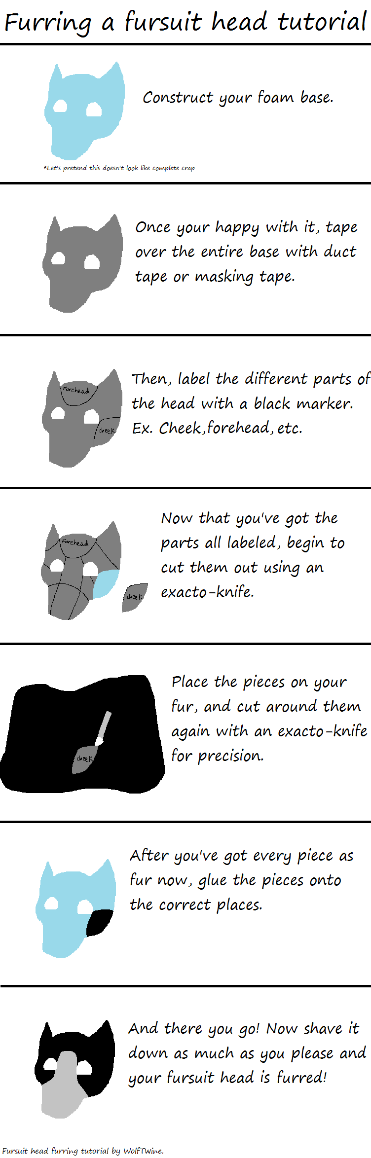 Furring a fursuit head - Simple Tutorial