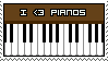 I heart pianos by Cathines-Stamps