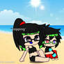 Navin and kinomo On the beach