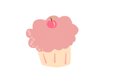 Cupcake filled with pink apple