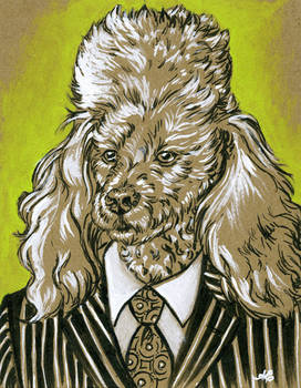 Dog Week - Poodle in Pinstripes