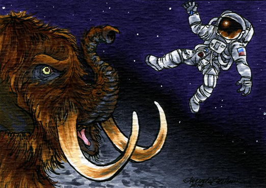 ACEO 2014 - Space Mammoth