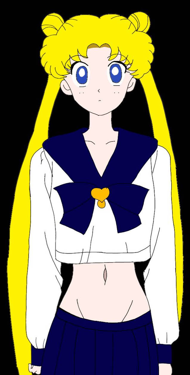 Usagi Tsukino's Belly Button (School Uniform) by JokingBrianX on DeviantArt