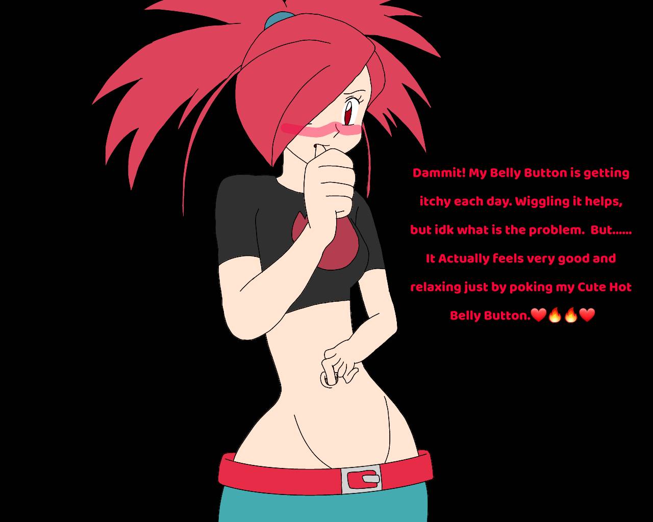 Flannery Poking Her Belly Button Nervously By Jokingbrianx On Deviantart