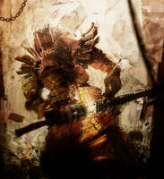 Abstract Samurai closeup