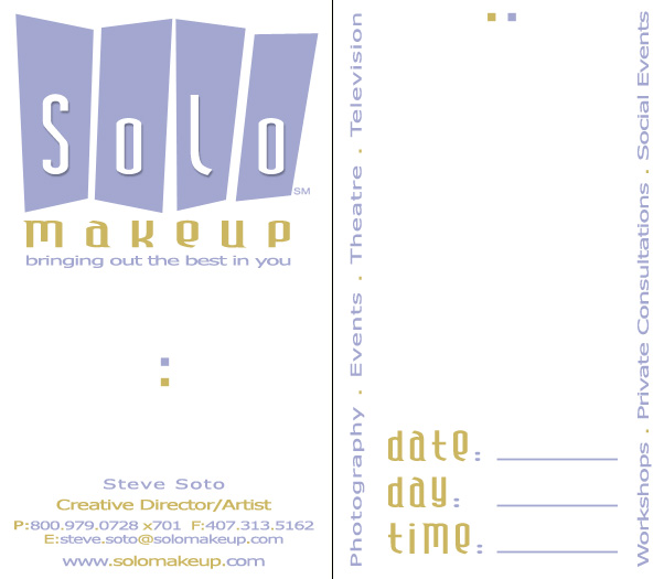 SoLo Makeup Business Card