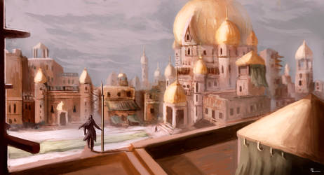 Concept art - Arabic architecture pratice 03.