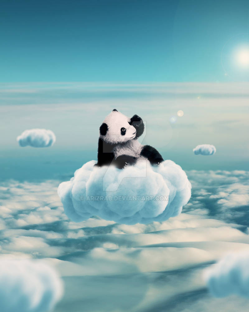 Flying Clouds With Cute Baby Panda by arizrab on DeviantArt
