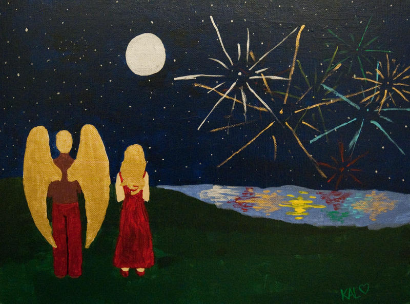 Watching fireworks together