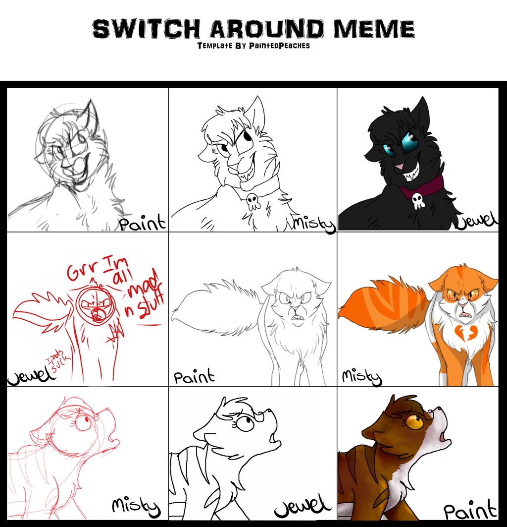 Switch Around Meme (With Misty and Paint)