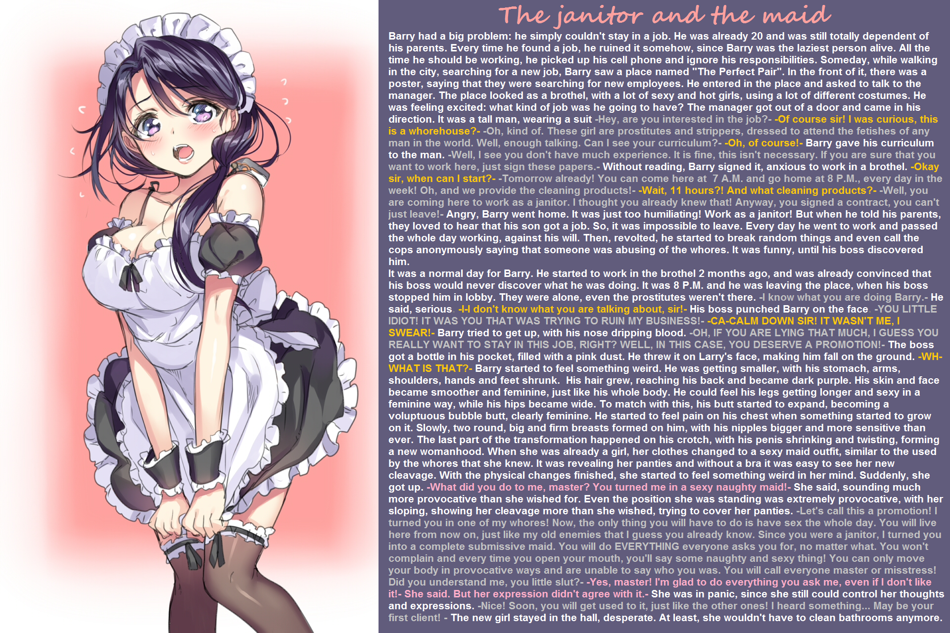 TG Caption - The janitor and the maid