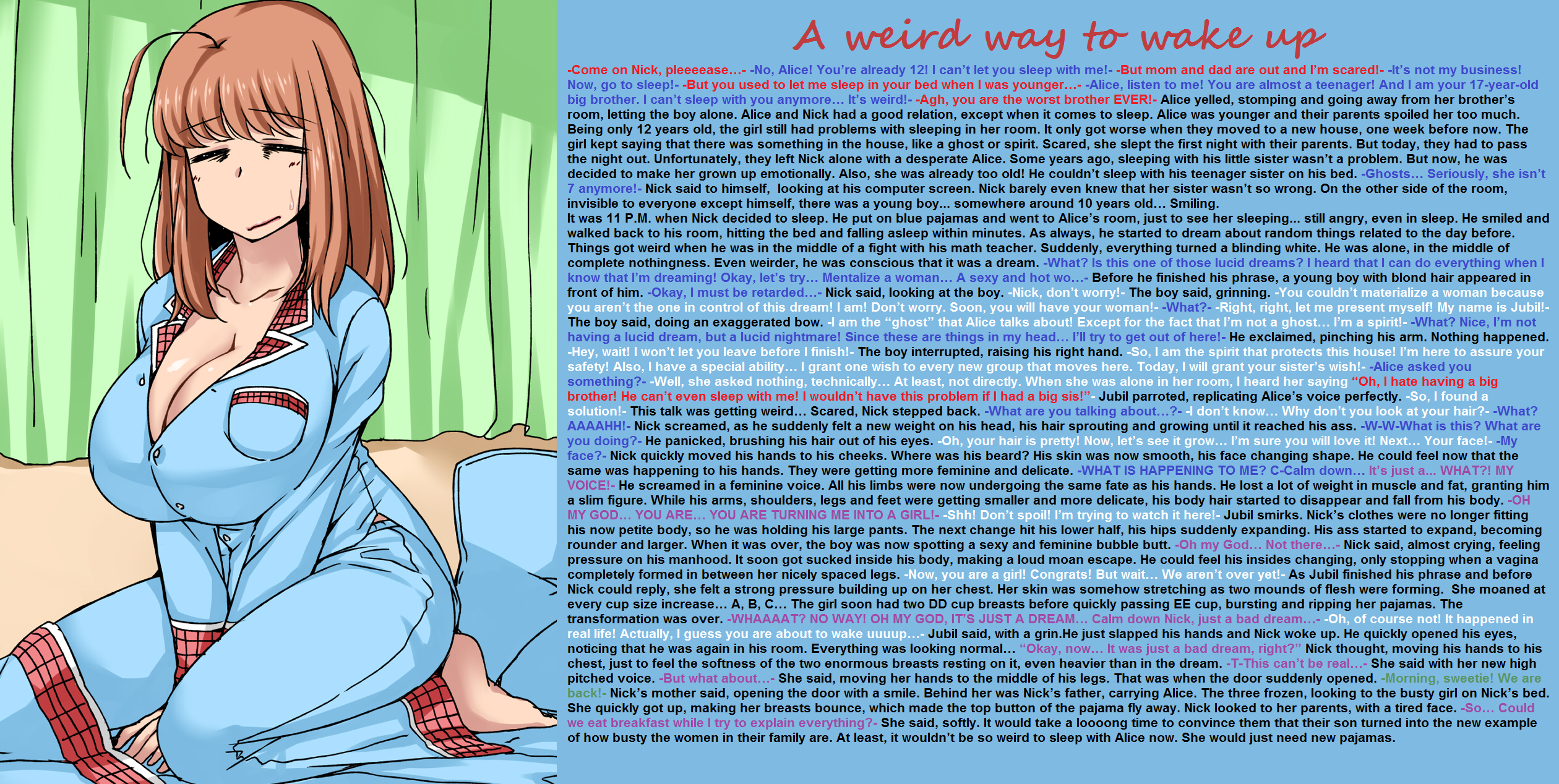 Bsexy big tits tf tg Tg Caption A Weird Way To Wake Up By Tgcomps On Deviantart
