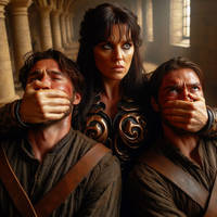 F/MM Two guards handgagged by Xena