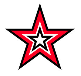 Red, Black, and White Star