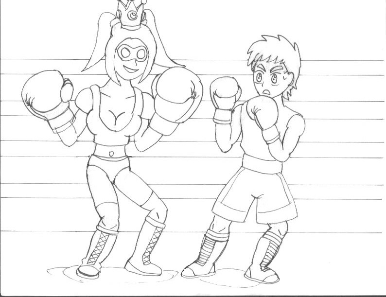 Sparring- Raven and Carla- WIP lines