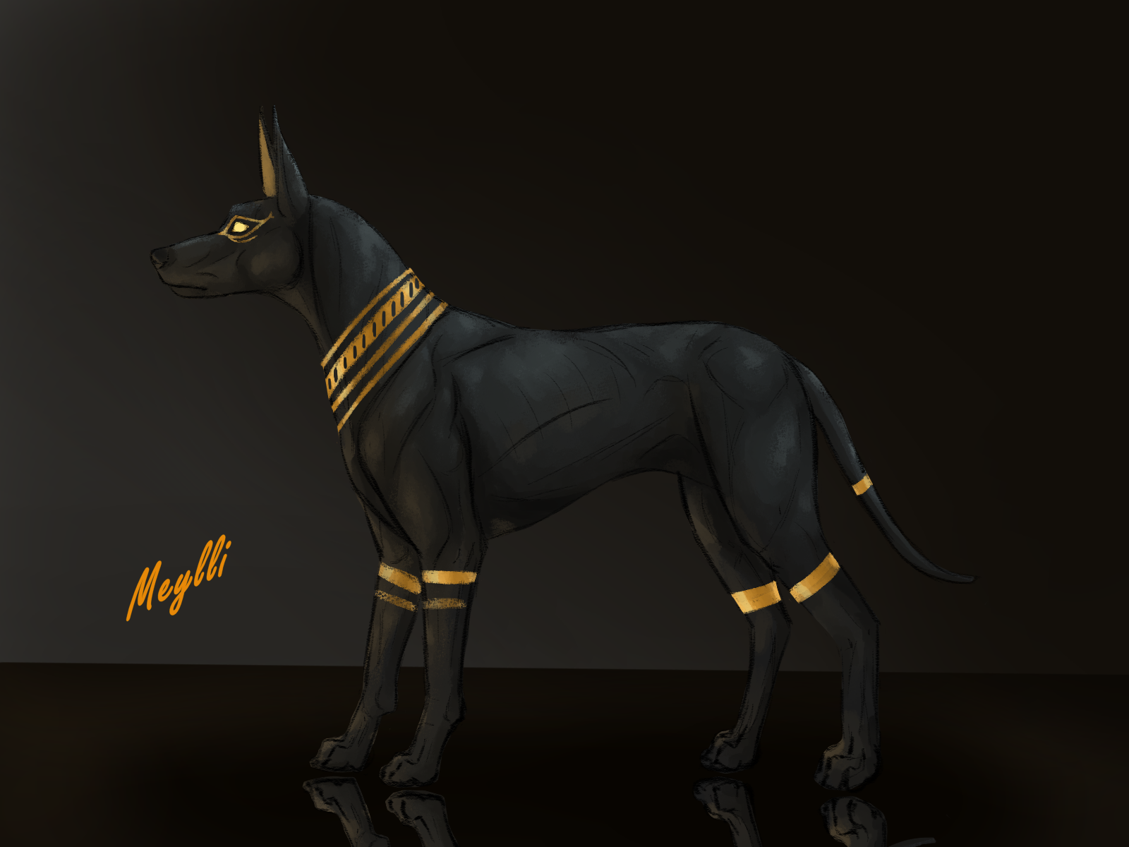 Black egyptian pharaoh deals hound