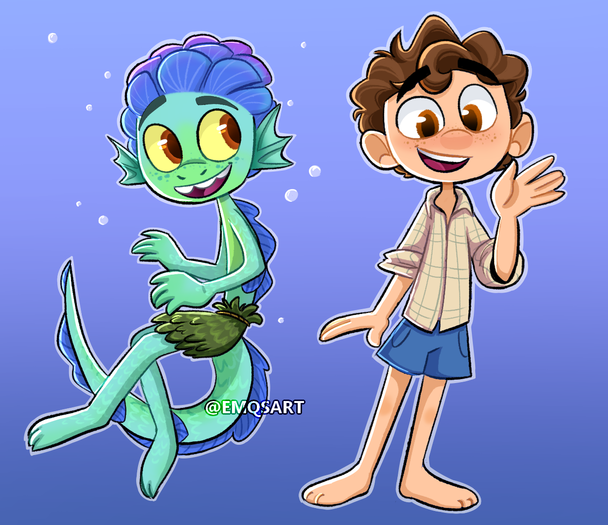 Luca is a sea monster by drawingliker100 on DeviantArt