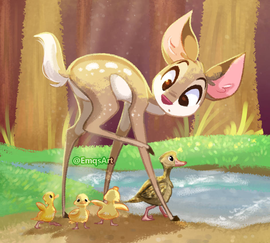 Duck Riding Deviantart Deer With Ducks by EmqsArt on DeviantArt