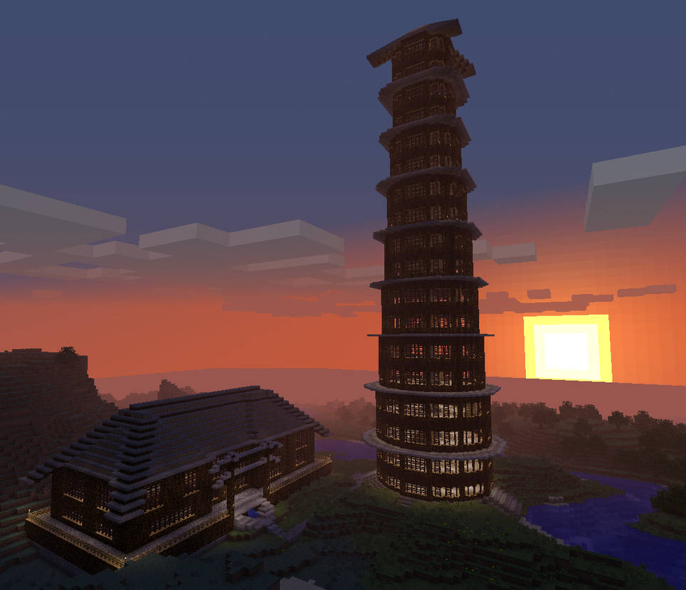 MineCraft Chinese Octagon Pagoda by Thasmerfyone on DeviantArt