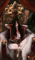 Queen on her blood throne