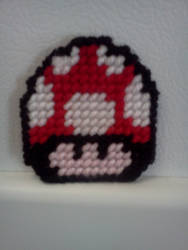 Plastic canvas Mario Mushroom