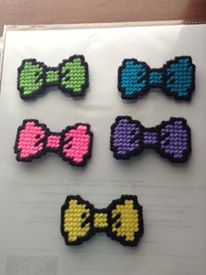 8-Bit plastic canvas hair bows!