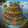 Hanging Gardens of Babylon in Renaissance styles