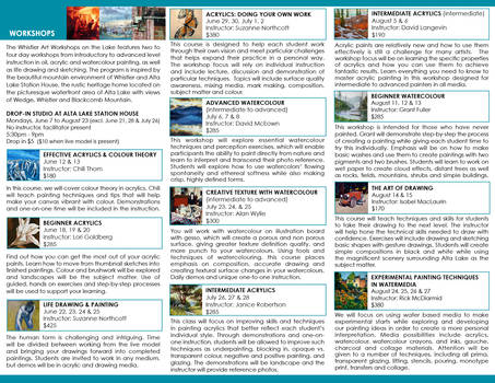 Art Workshops Brochure back