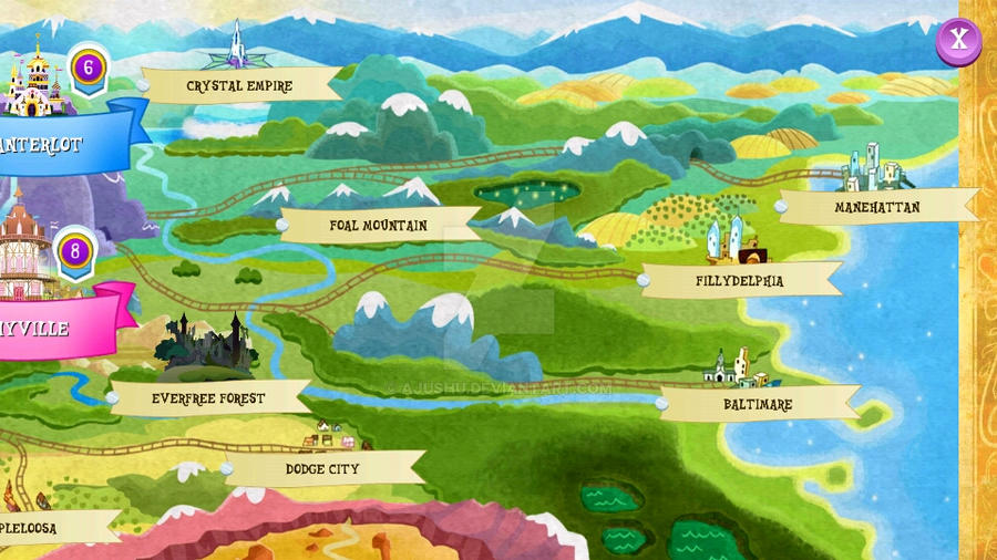 Map of Equestria 2/2 by ajushu on DeviantArt