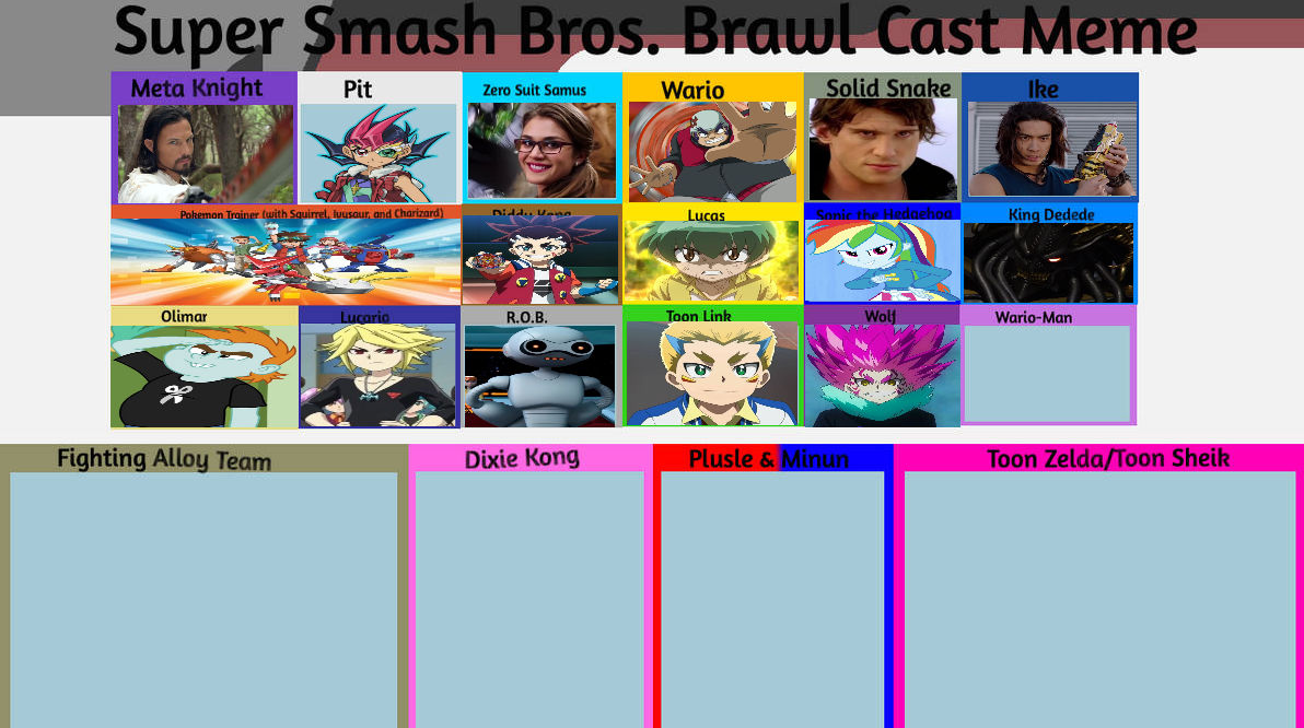 Smash Bros Brawl Cast by ShadowRider95033 on DeviantArt